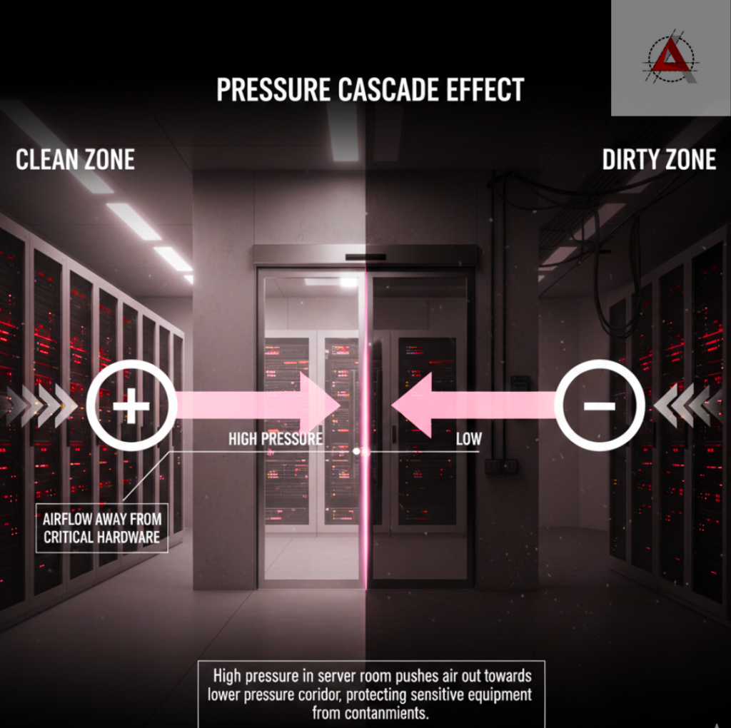 Pressure Cascade Effect- Data Center Cleanroom