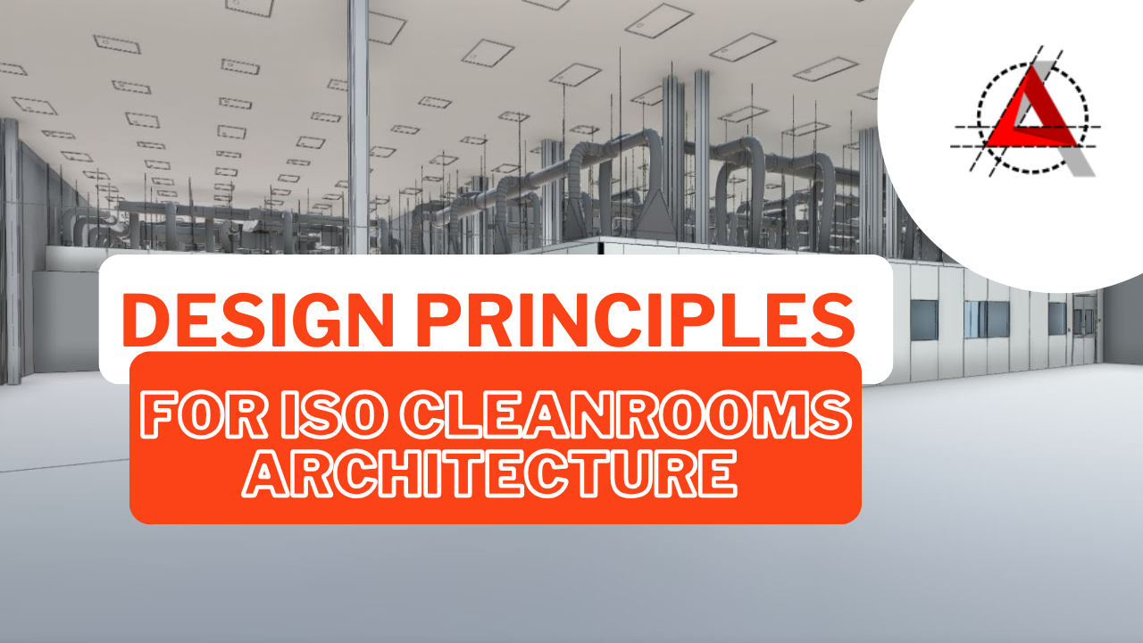 ISO cleanroom design principles and architecture concept illustration.