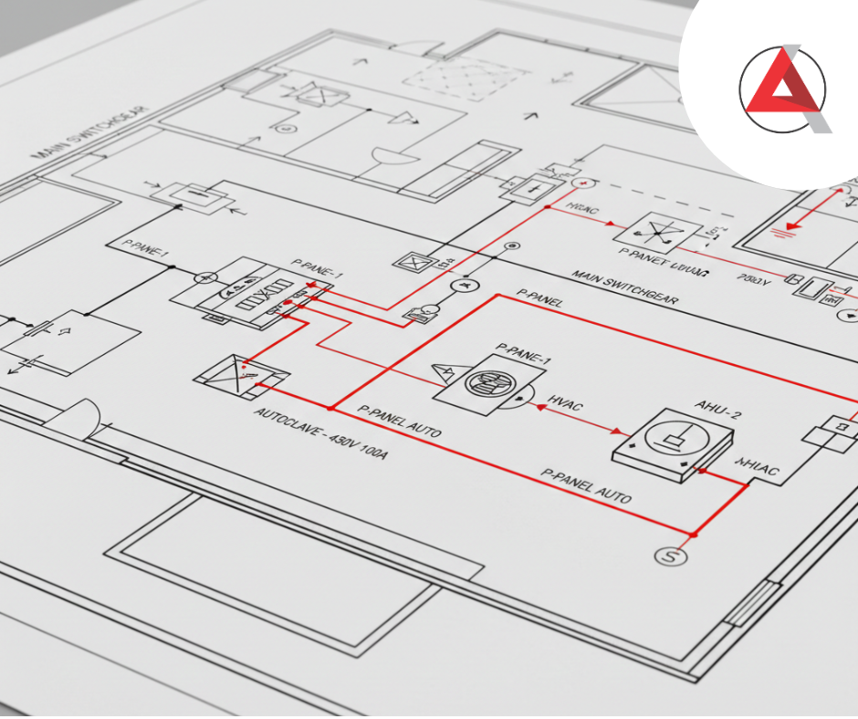 Cleanroom electrical design for power distribution and HVAC loads