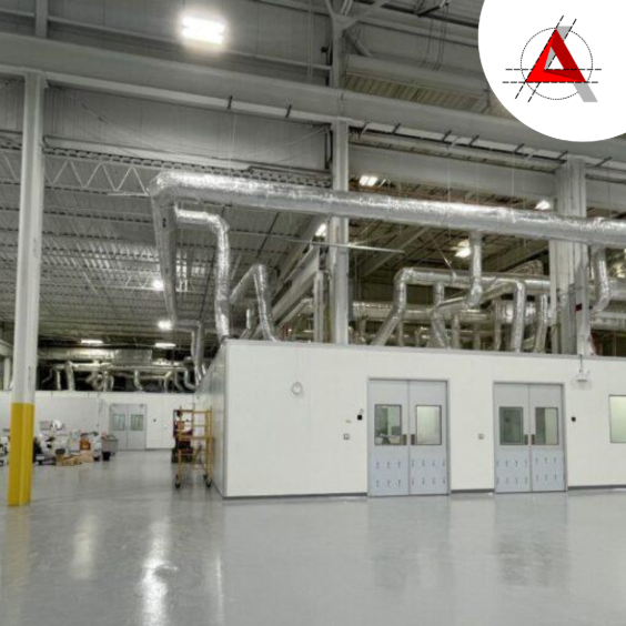 Laminar airflow system integrated into a high-performance ceiling grid.