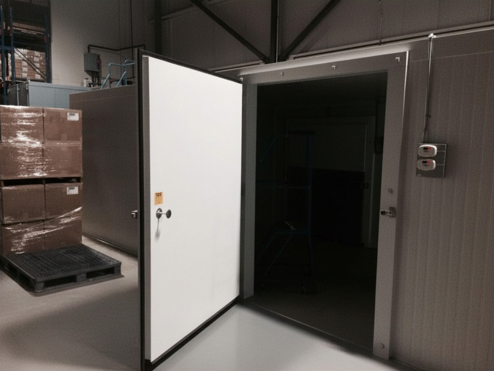 ACH Engineering cold room door system with thermally broken frame