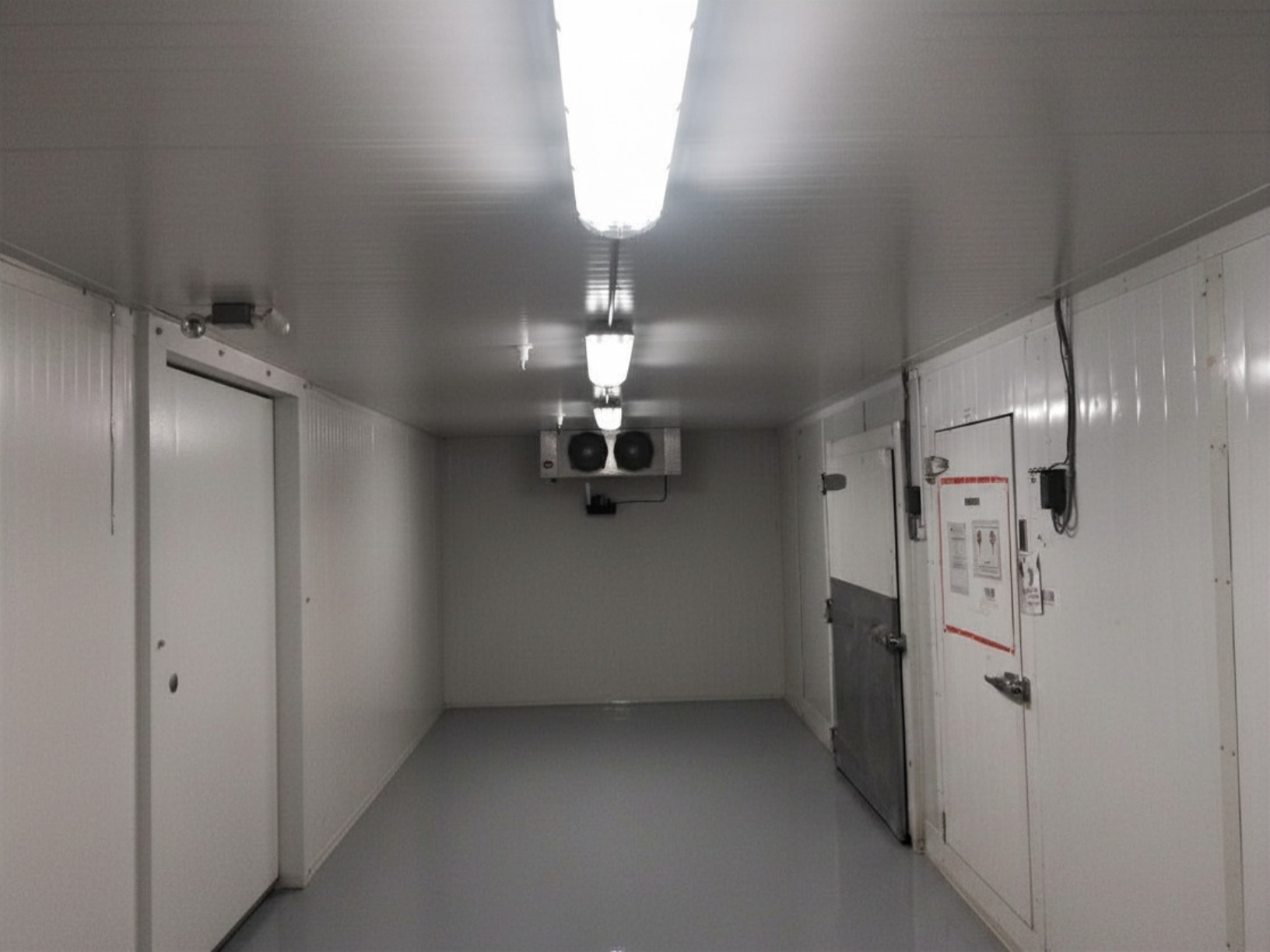 Interior of an ACH Engineering modular cold room with insulated panel construction