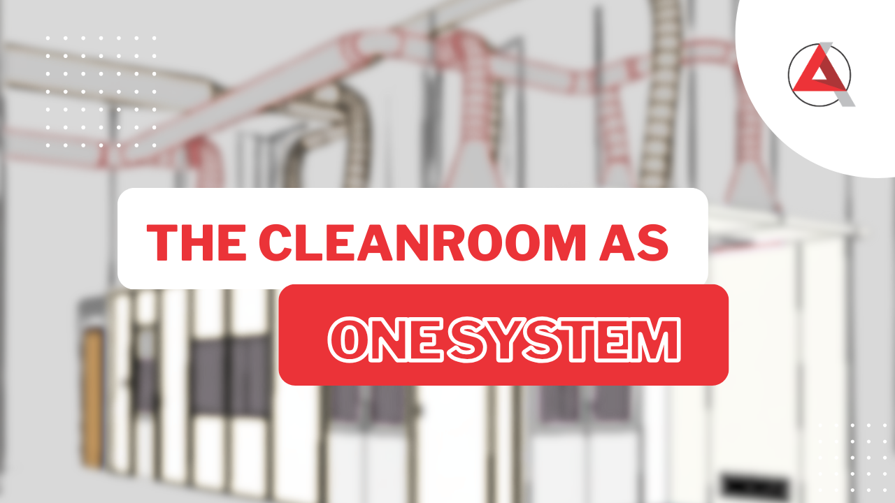 Turnkey cleanroom facility layout diagram showing HVAC ductwork and modular walls integrated as one system.