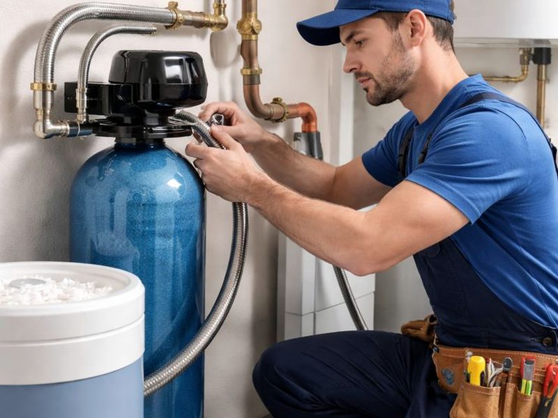Water softener and filtration system in a home